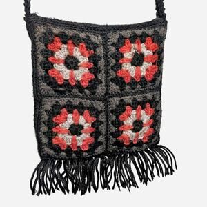 Vintage Boho Crochet Crossbody Bag